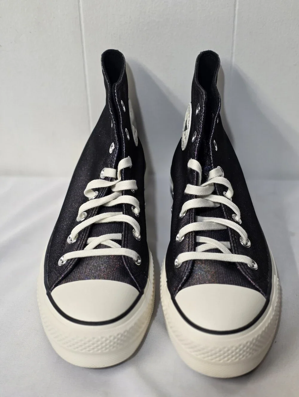 Converse Chuck Taylor All-Star Platform Lift Lace-Up Sparkle High Top Sneakers - Picture 6 of 11
